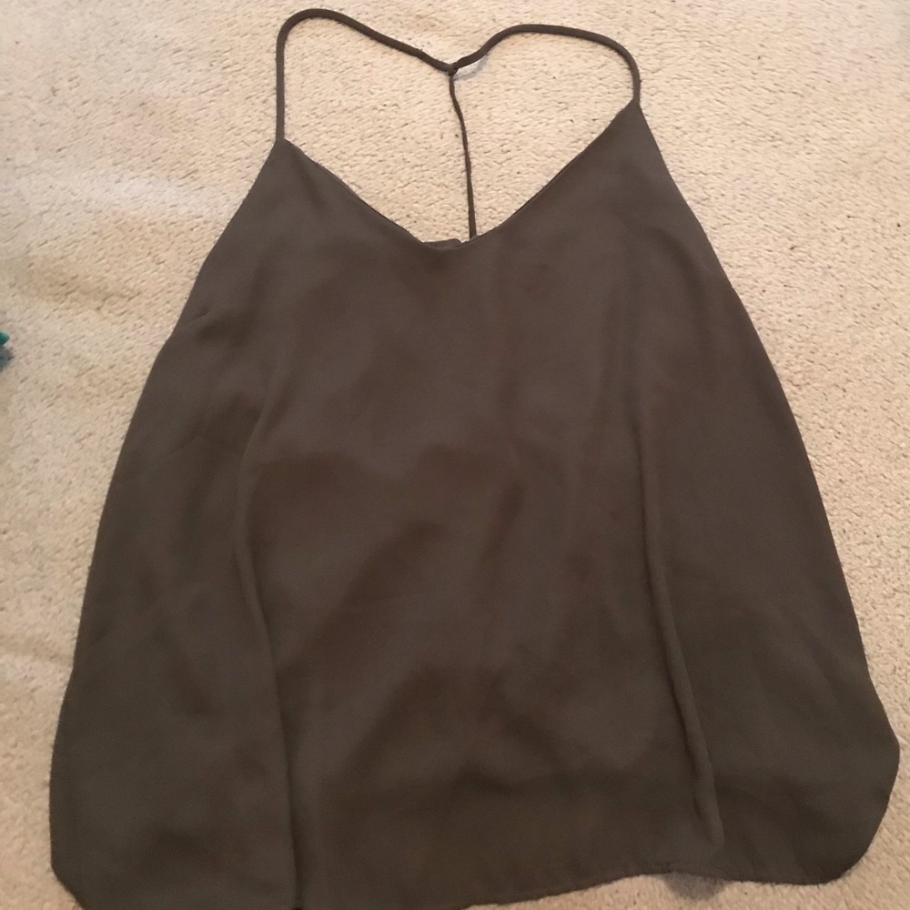 Olive green polyester tank